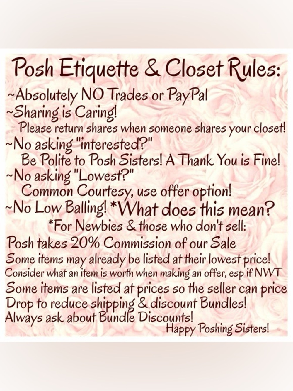 Posh Etiquette & Tips for Happy Shopping and Sales
